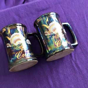 Cuban Cafe’ con Leche? Beautiful Cuba Expresso Cups (2) Demitasse Great Gift 🎁